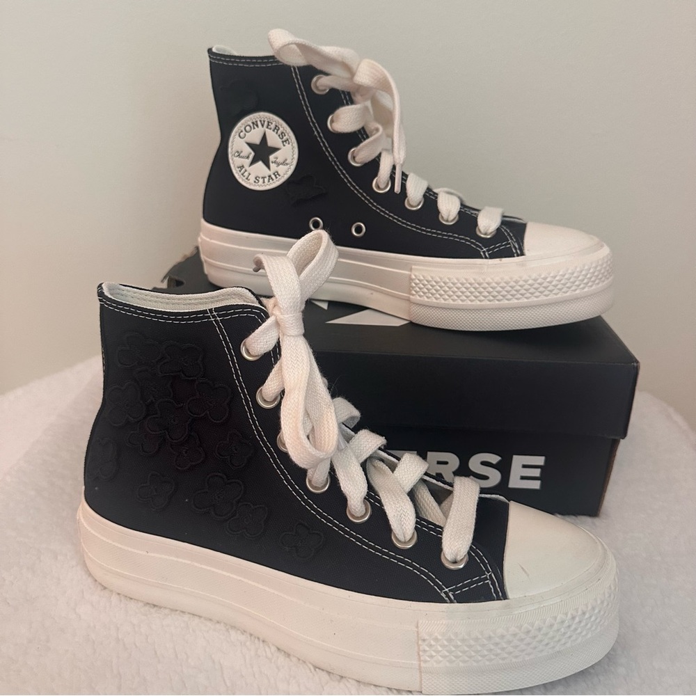 Converse Women's Black and White High-Top Sneakers
